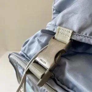 Prada blue nylon gray trim small buckle flap backpack Prada | Bags | Prada Blue Nylon Gray Trim Small Buckle Flap  main image 2